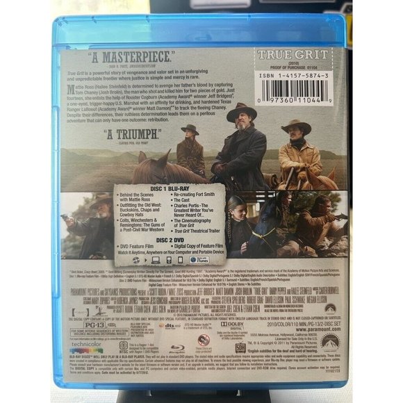 True Grit - Jeff Bridges Matt Damon James Brolin - Blu-Ray+DVD+Digital - Picture 3 of 3